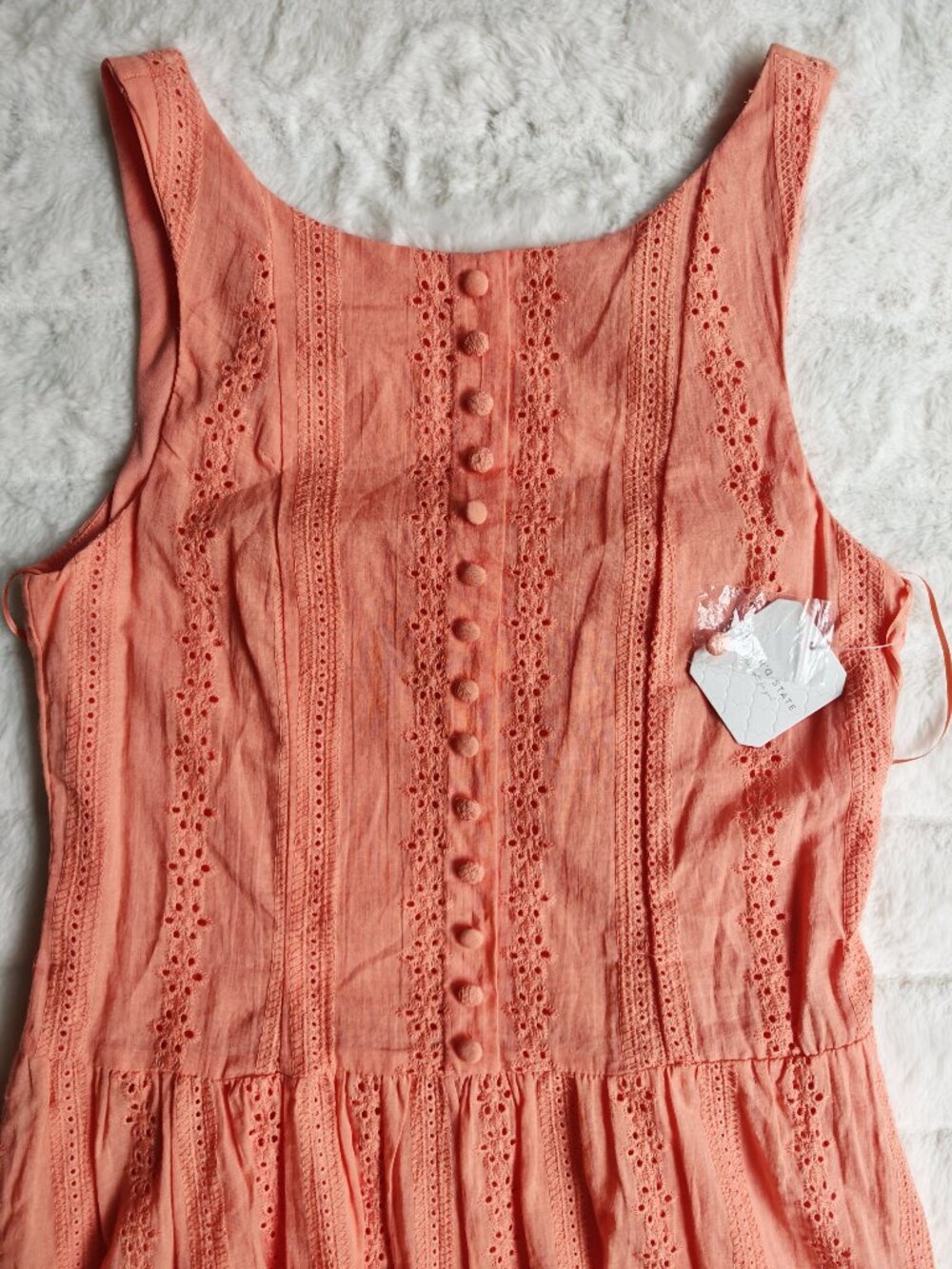 Altar’d State Coral Eyelet Lace Mini Dress Size M NWT - Picture 5 of 13